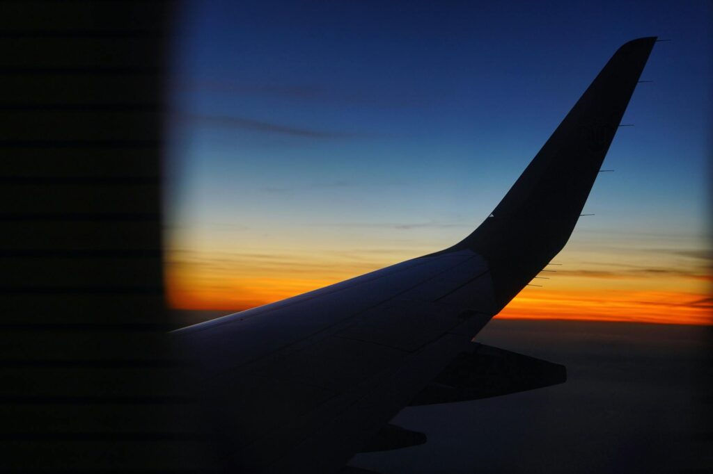 Airplane arriving in Shanghai China for visa-free tourist entry