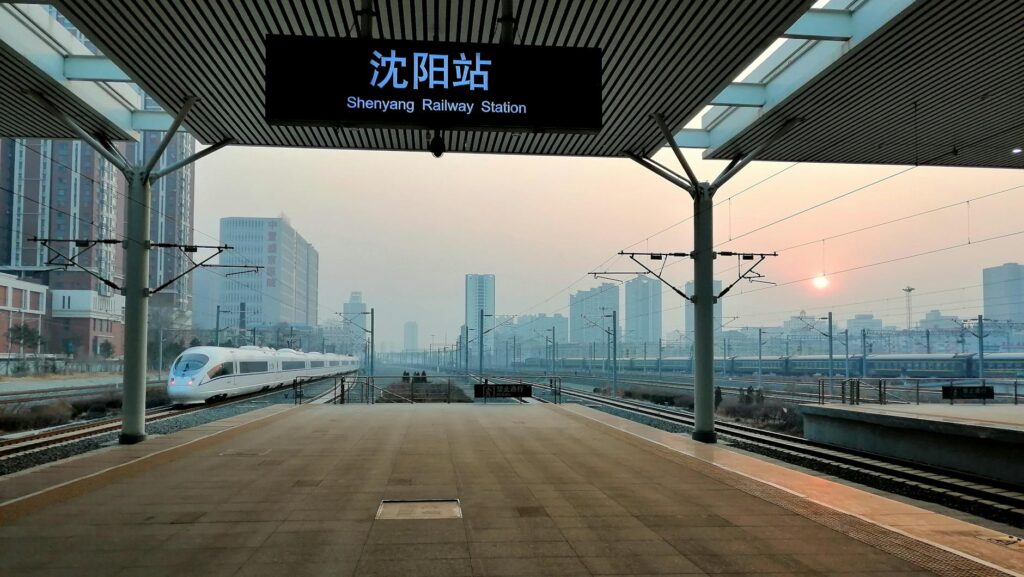 China high-speed train at modern railway station for fast day trips from Shanghai