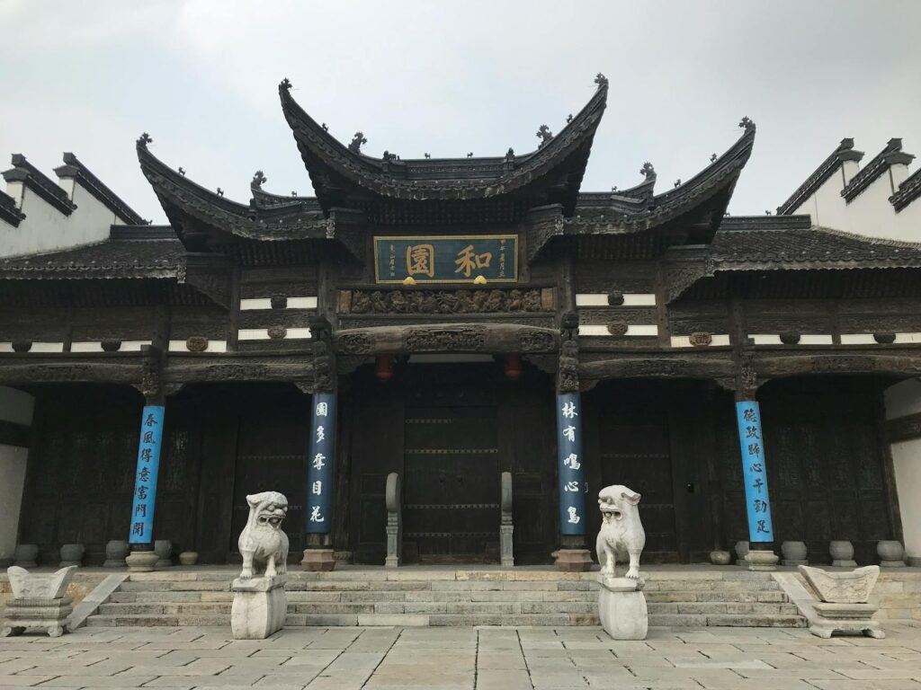 Traditional Chinese temple with free entrance for budget sightseeing in Shanghai