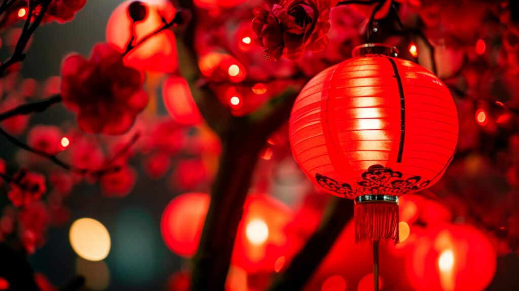 Chinese New Year lantern festival celebrations in Shanghai during winter season