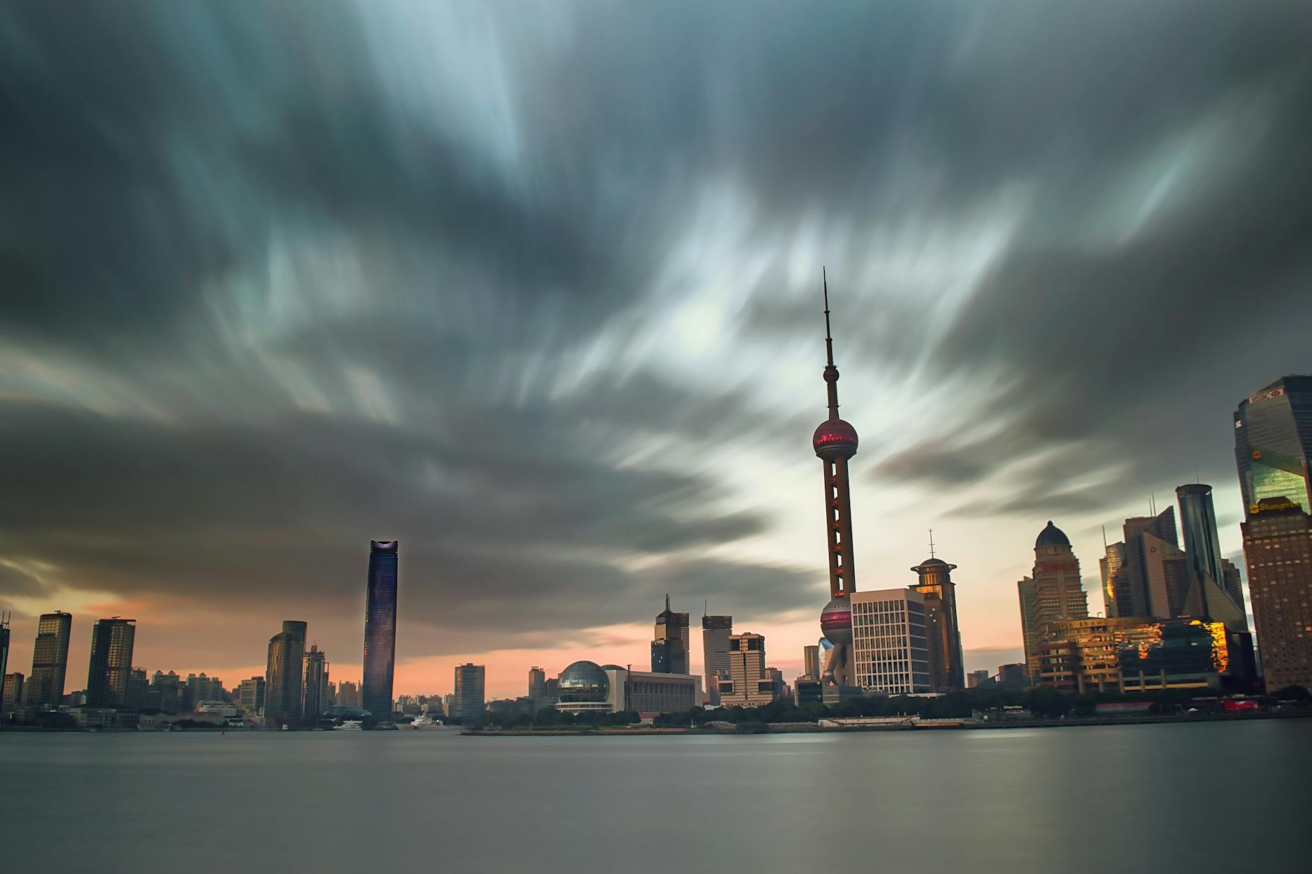 Shanghai Pudong skyline featuring the Oriental Pearl Tower and modern skyscrapers