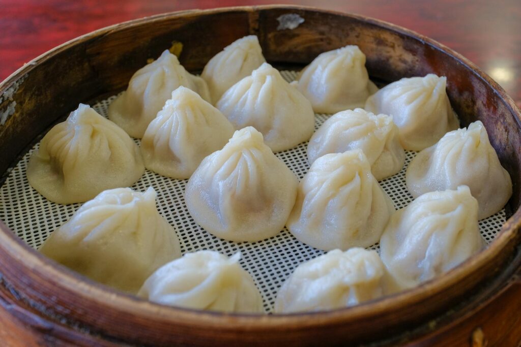 Best xiaolongbao in Shanghai freshly steamed dumplings in bamboo basket