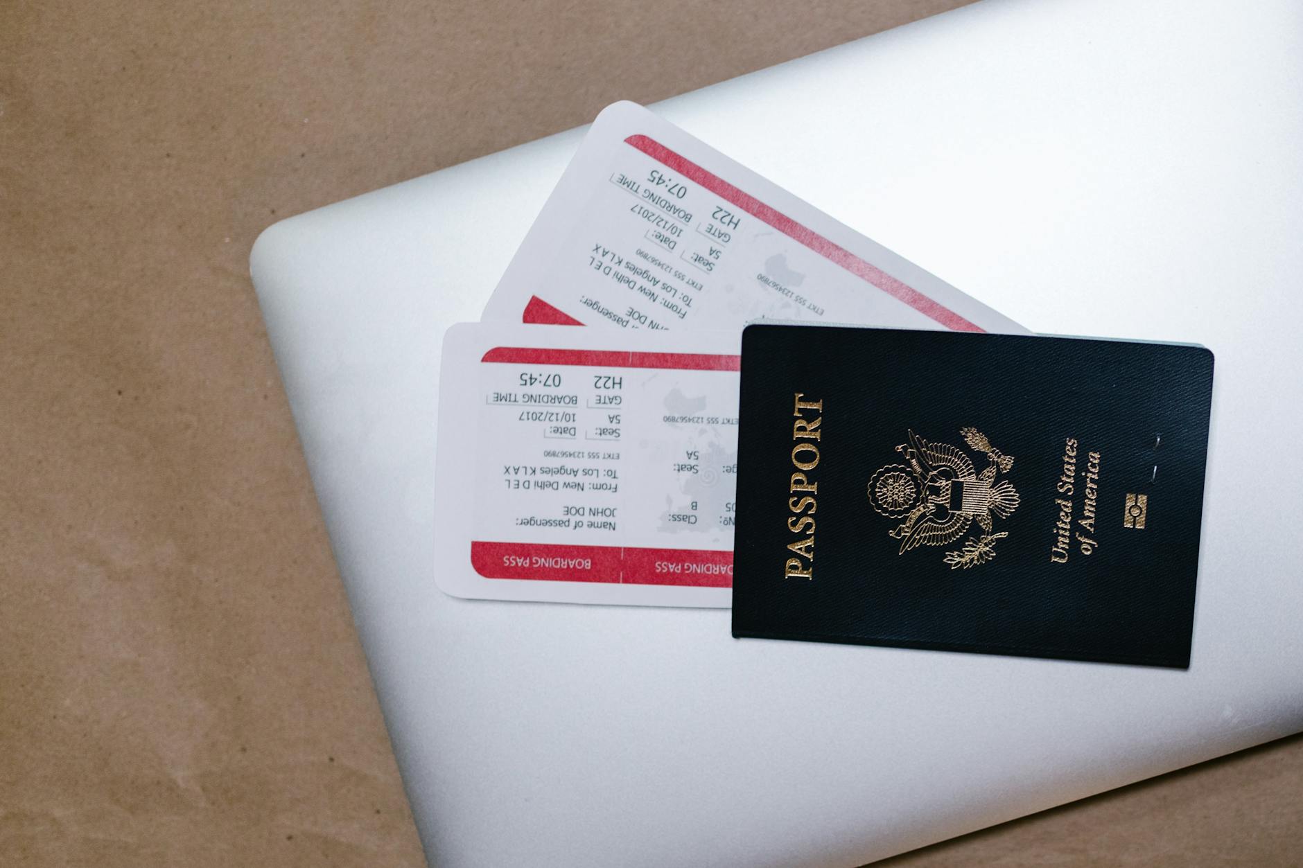 China 30 day visa free entry passport with boarding passes