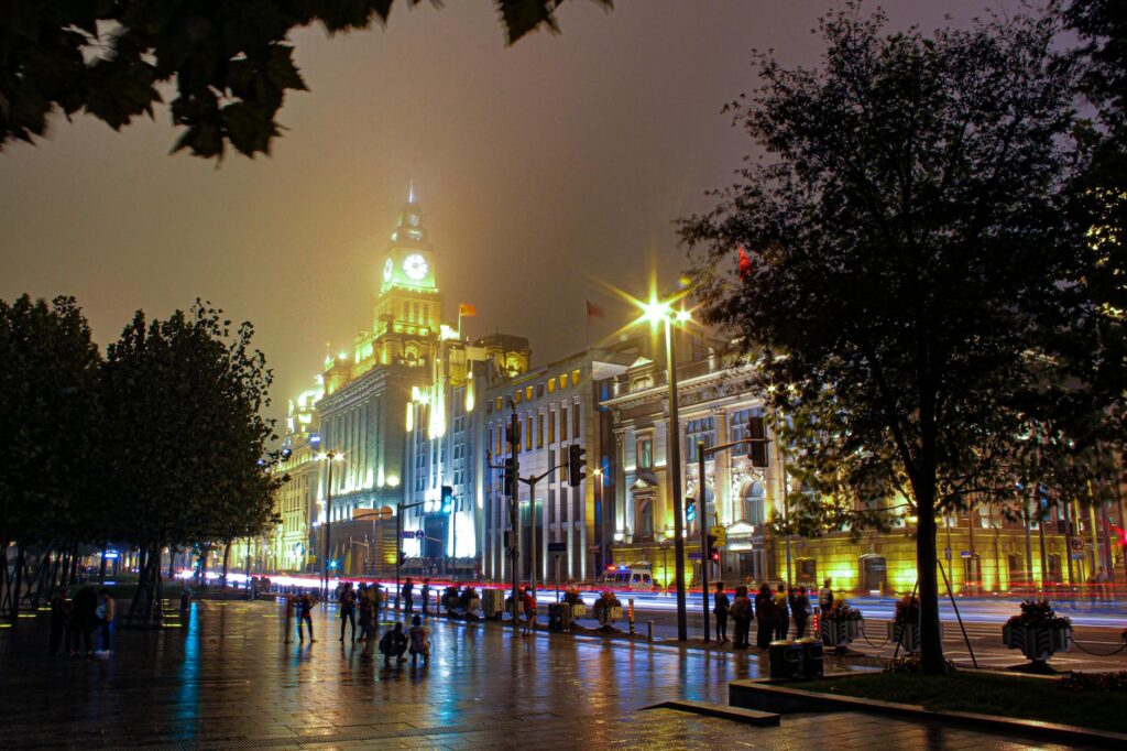 Is Shanghai safe at night Bund waterfront illuminated