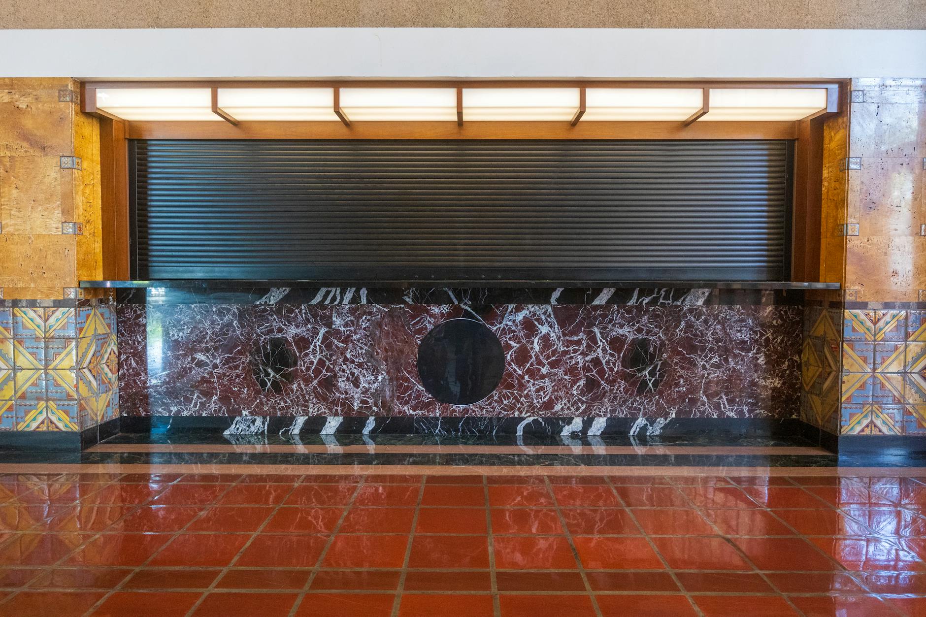 Shanghai Art Deco interior detail with marble and decorative tilework