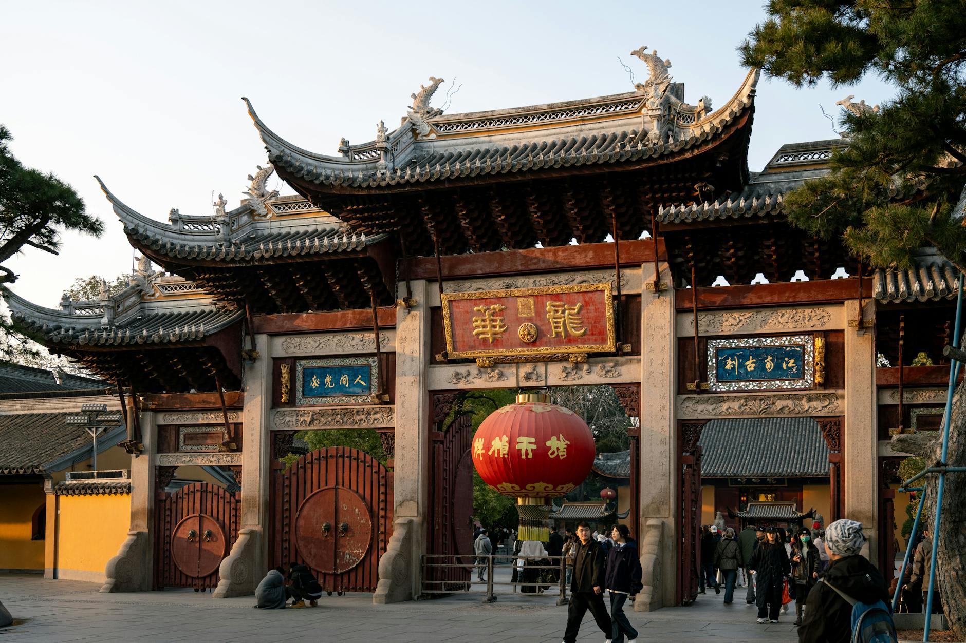 Jade Buddha Temple Shanghai with traditional Chinese Buddhist architecture and incense