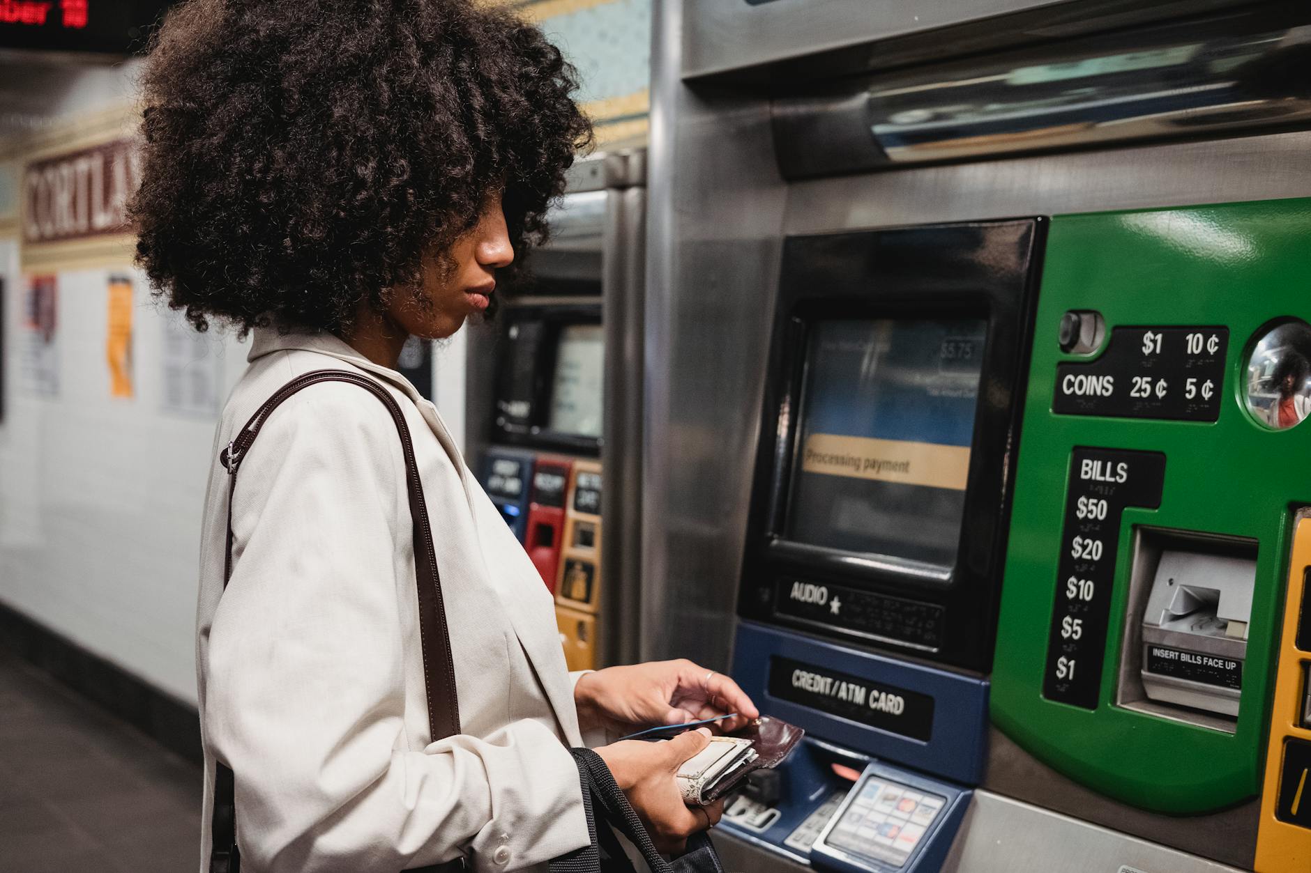 Shanghai metro guide ticket vending machine with English interface