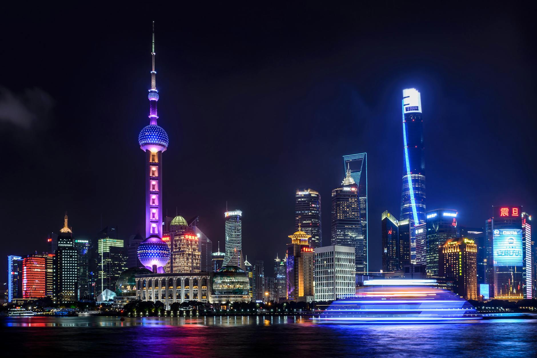shanghai river cruise pudong lights