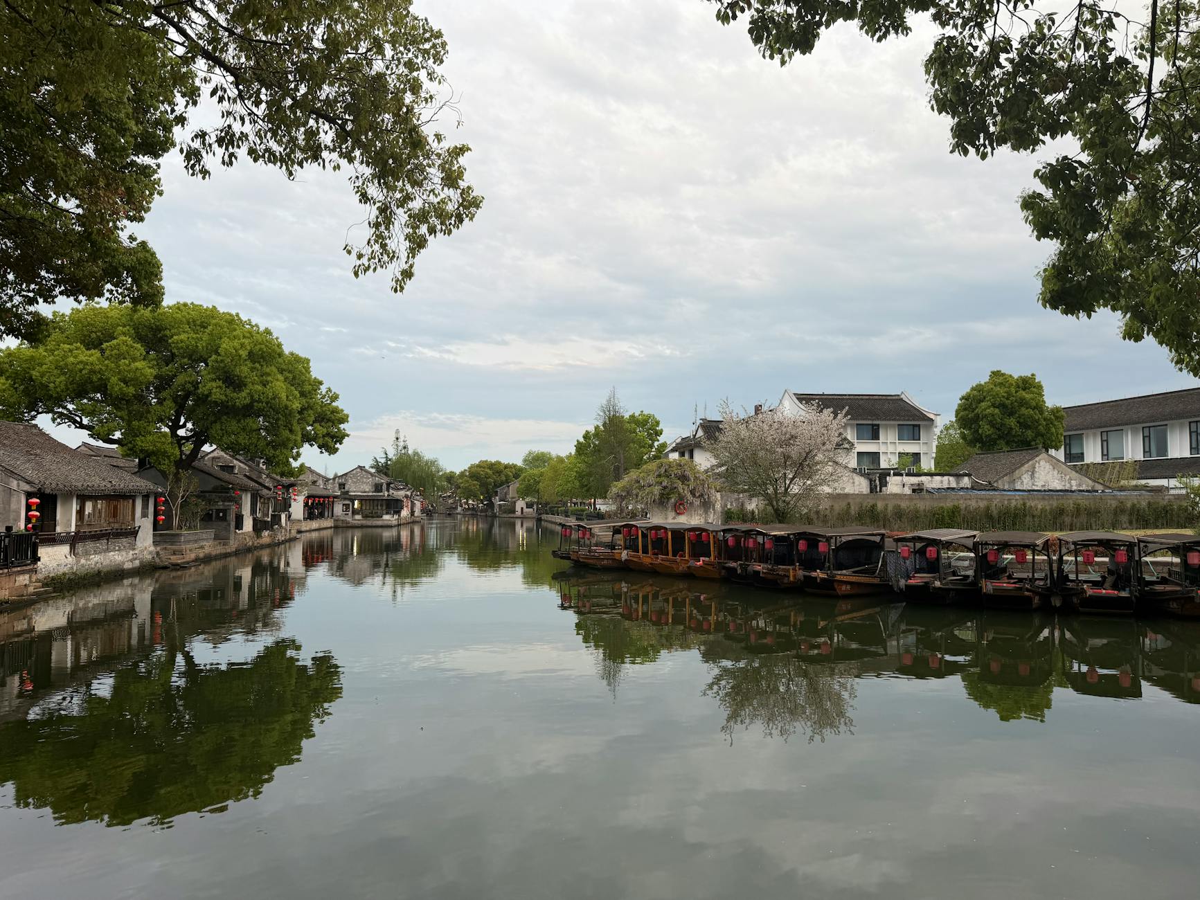 Zhujiajiao village historic boats along canal day trip