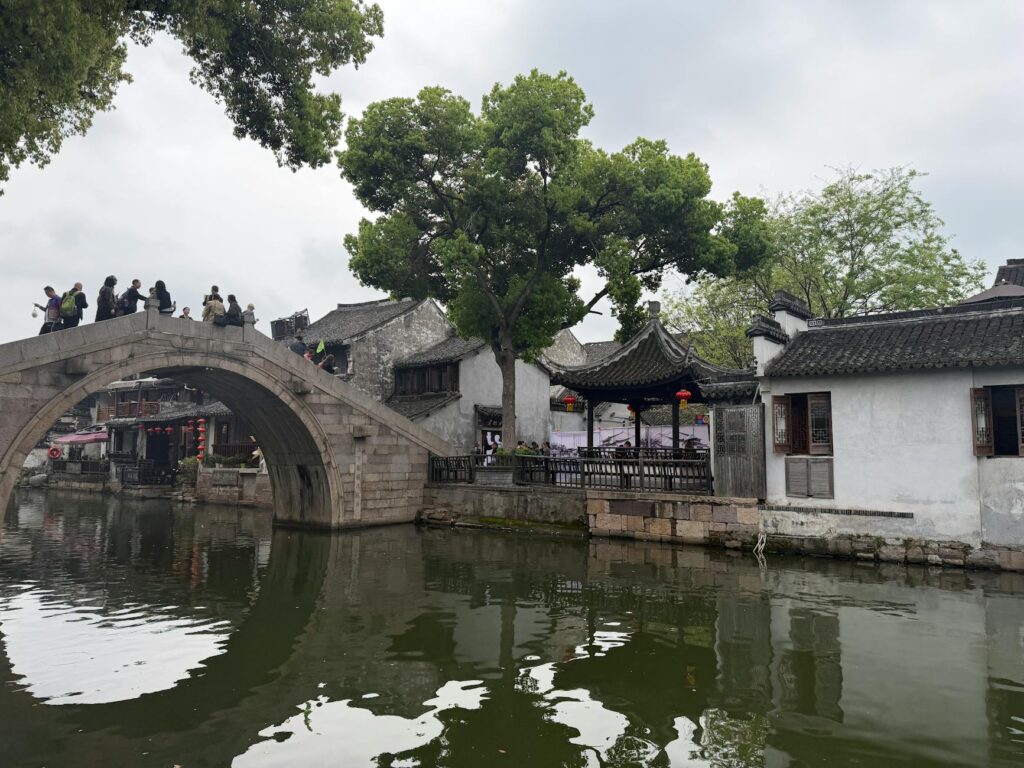 Zhujiajiao water town stone bridge and traditional architecture