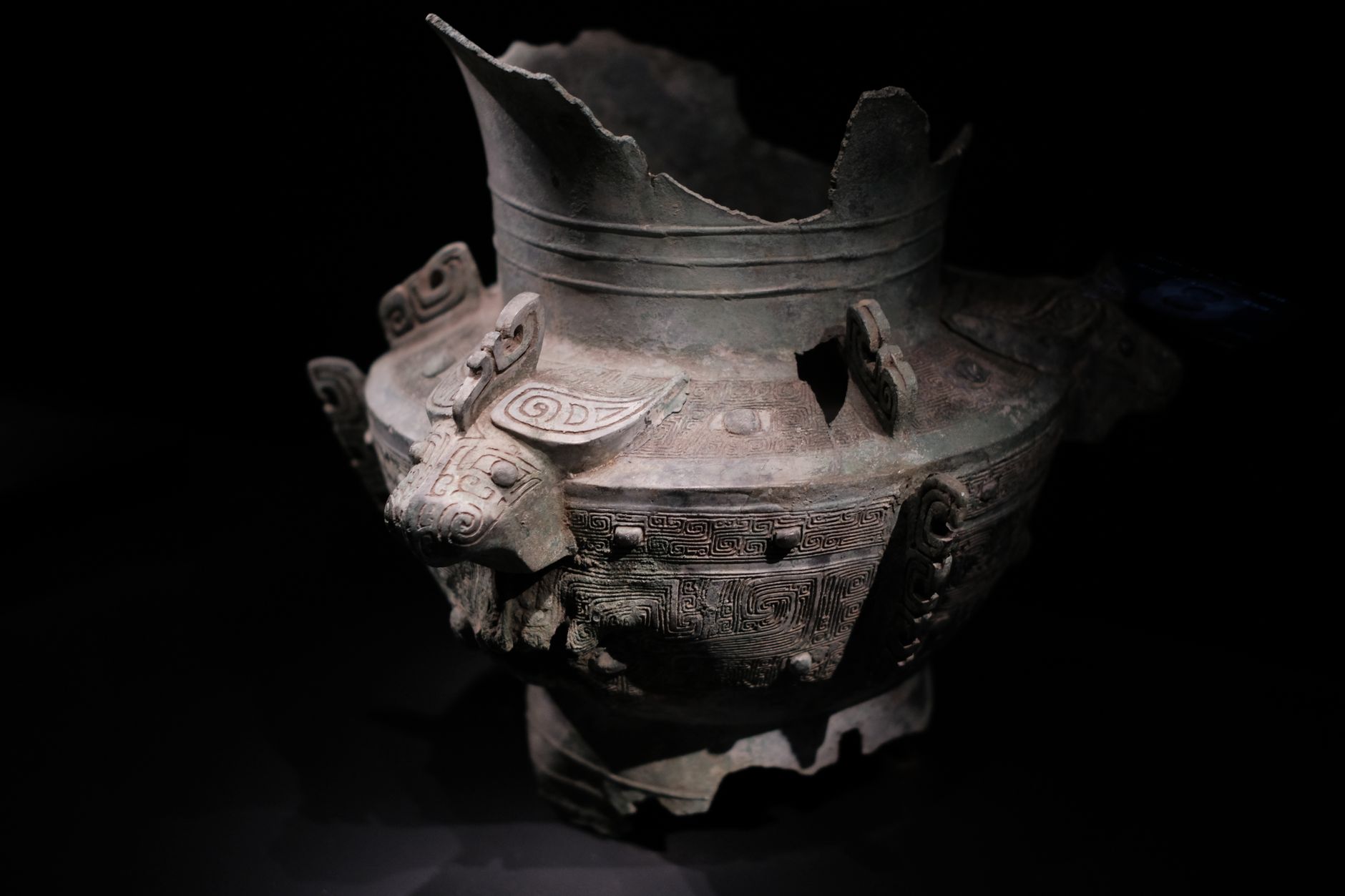 An ancient Chinese bronze ritual vessel of the type shown in the bronze galleries of Shanghai's museums.
