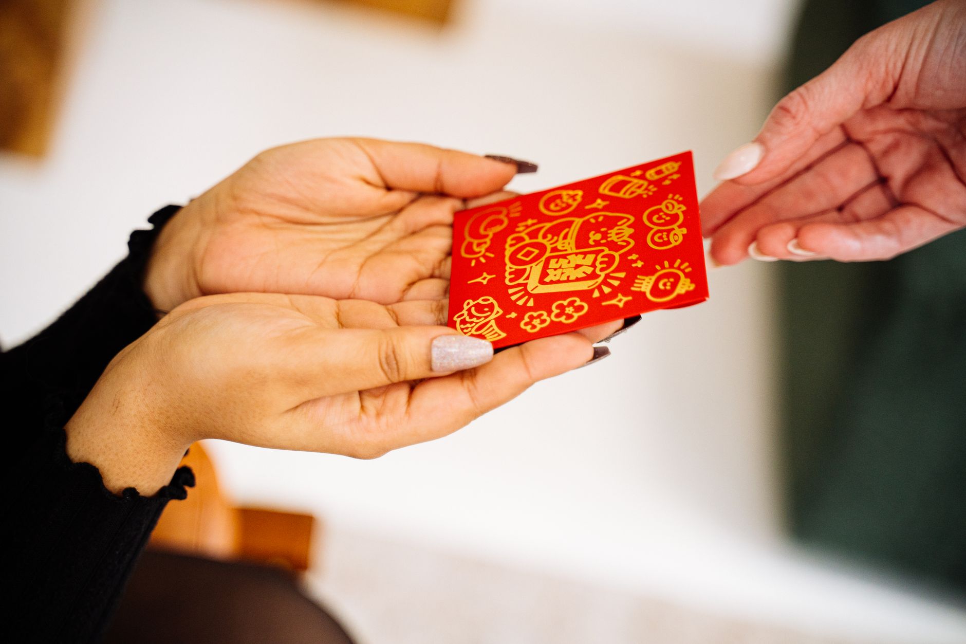 Red envelopes of the kind used to hand over cash discreetly in China